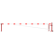 Swing barrier | with bracing tube and | pull rope reinforcement | to be fixed by plugs, hot-dip galvanized and red coated with white reflecting rings | Barrier arm length: 6000 mm | for padlock